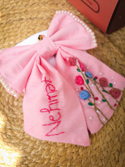 💗PinkFlair – Custom Name Pink Bow