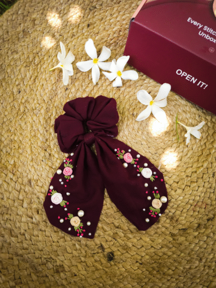 🍷 Velvet Wine Scrunchie