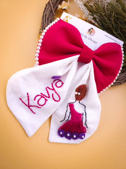 Personolized Embroidery Bow clip