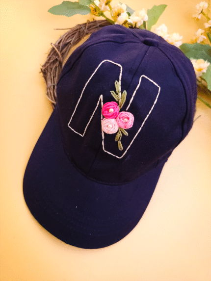 🌸 Initial Bloom Cap – Custom Floral Embroidered Cap