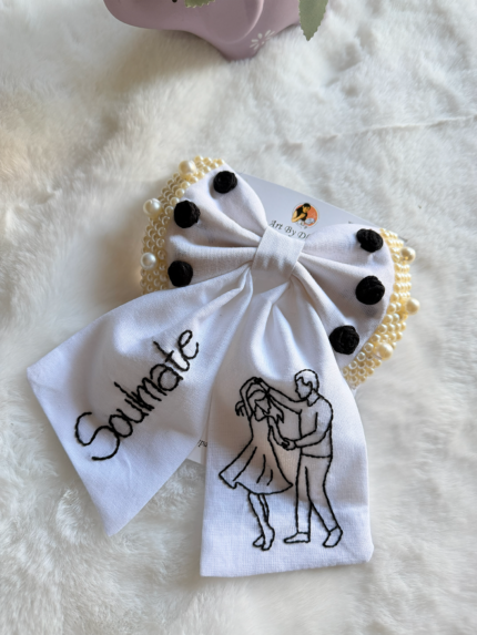 Soulmate – Hand-Embroidered Love Tail Bow